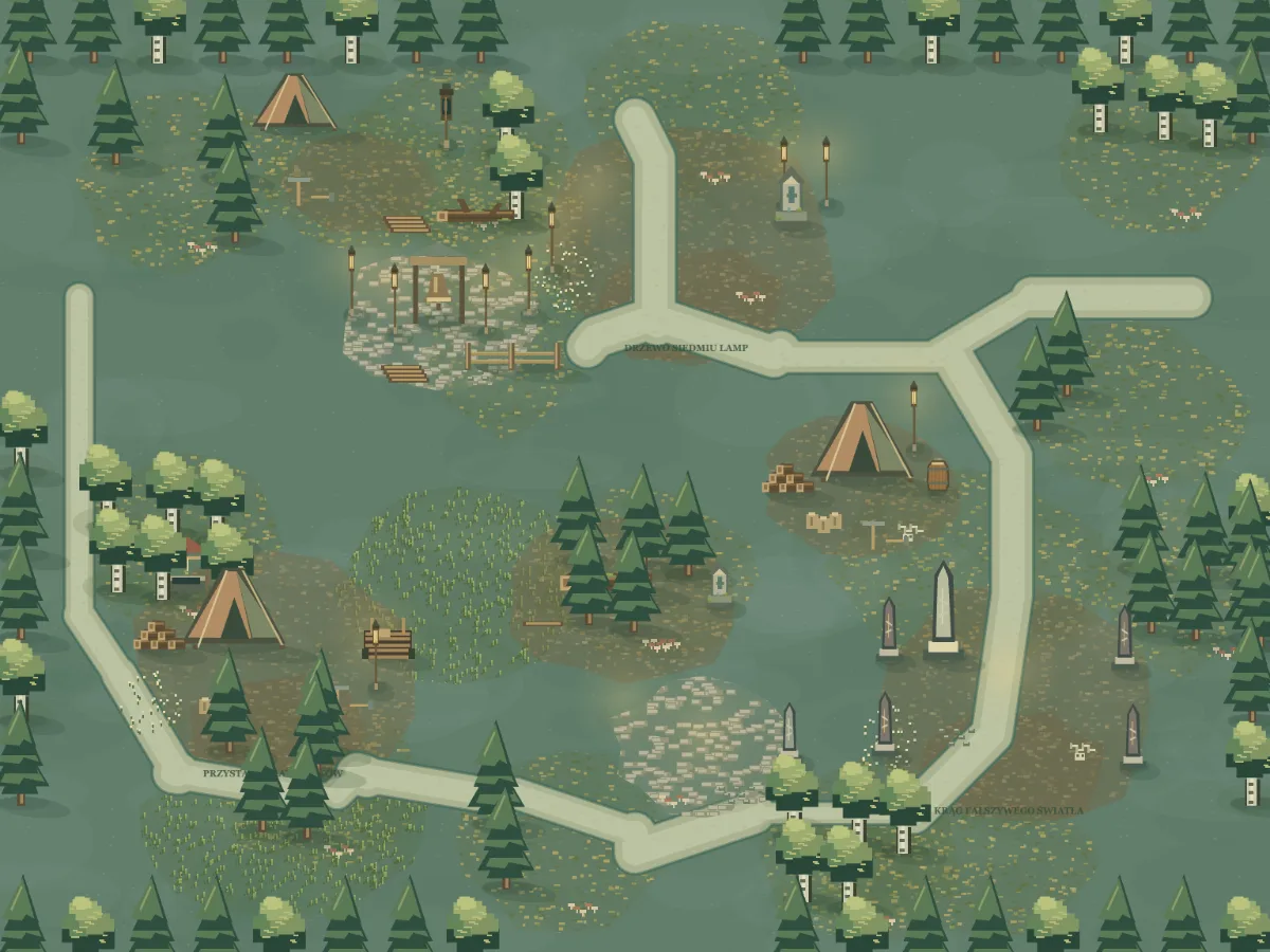 Mapa okolicy: Las Latarni